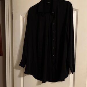 Banana Republic Black Silk Blend Button Down Shirt - M